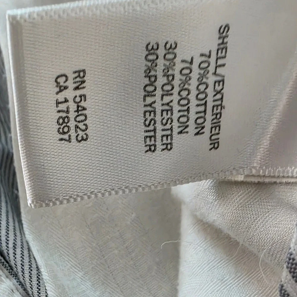Banana Republic Mens 34x32 Mini Stripe Dress Pants Tan White Flat Front Trousers